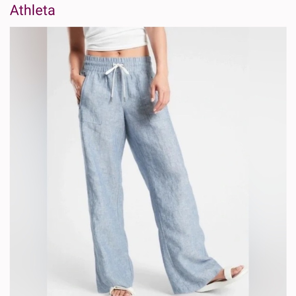 Athleta Cabo Linen Wide Leg Pant